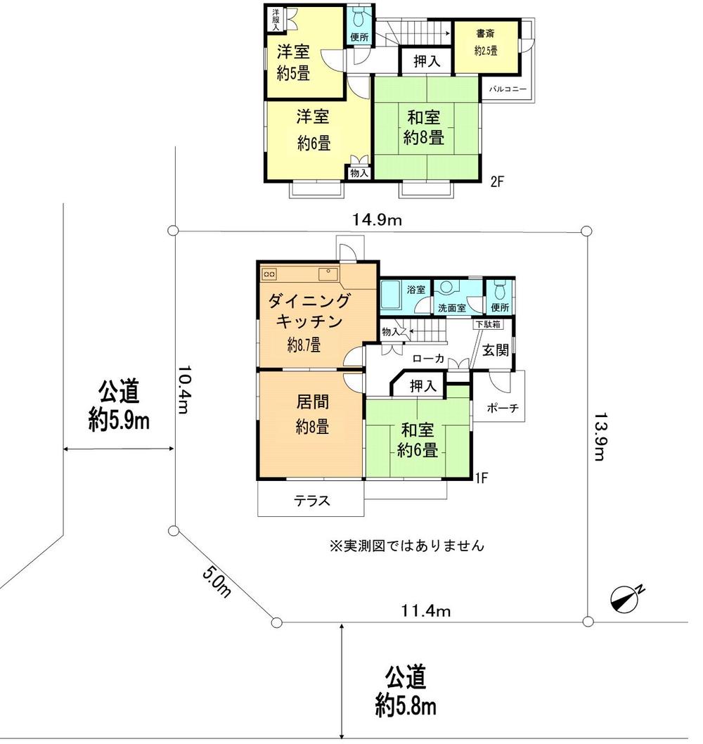 Floor plan. 25,800,000 yen, 4LDK, Land area 203.31 sq m , Building area 99.77 sq m