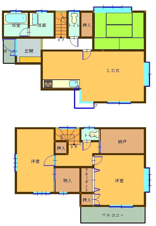 Floor plan. 19,800,000 yen, 3LDK + 2S (storeroom), Land area 100.02 sq m , Building area 96.46 sq m