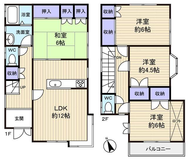 Floor plan. 16.8 million yen, 4LDK, Land area 89.89 sq m , Building area 88.59 sq m renovation place many have