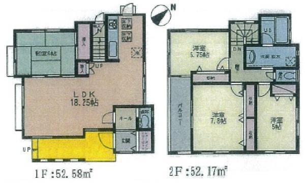 Floor plan. 28.8 million yen, 4LDK, Land area 134.78 sq m , Building area 104.53 sq m