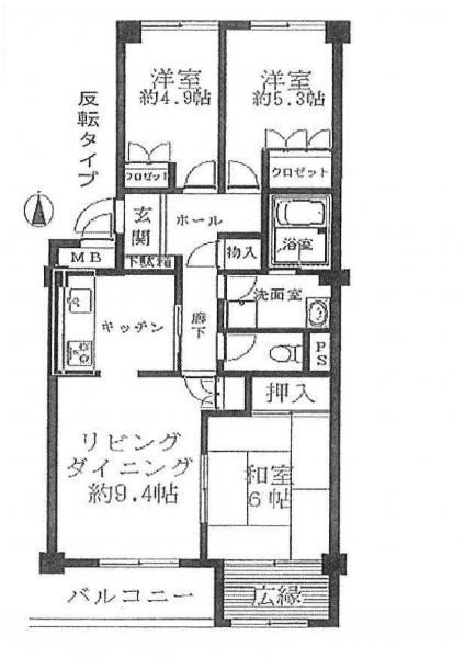 Floor plan. 3LDK, Price 13.8 million yen, Occupied area 73.84 sq m , Balcony area 5.18 sq m