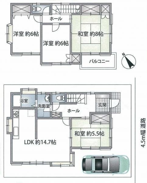 Floor plan. 16.8 million yen, 4LDK, Land area 100.01 sq m , Building area 97.7 sq m