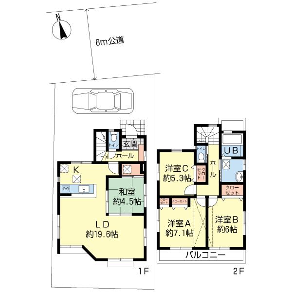 Floor plan. 33,800,000 yen, 4LDK, Land area 104.23 sq m , Building area 95.98 sq m