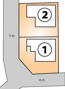 The entire compartment Figure. All two buildings of the corner lot facing the 5m and 4m road