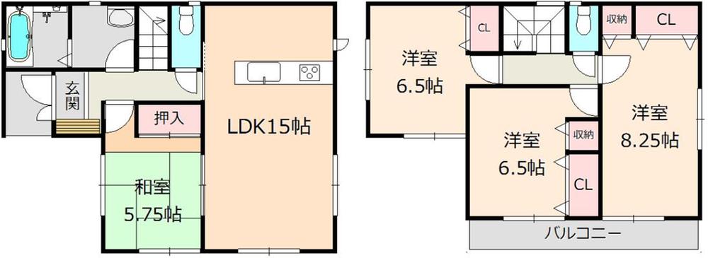 Floor plan. (1 Building), Price 26,300,000 yen, 4LDK, Land area 138.75 sq m , Building area 98.53 sq m