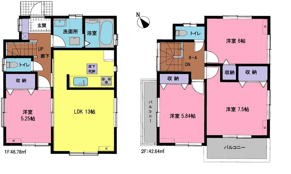 Floor plan. 23.8 million yen, 4LDK, Land area 99.05 sq m , Building area 89.42 sq m