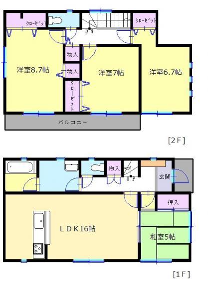 Floor plan. 27,800,000 yen, 4LDK+S, Land area 123 sq m , Building area 101.25 sq m