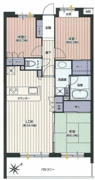 Floor plan. 3LDK, Price 25,800,000 yen, Occupied area 70.26 sq m , Balcony area 11.7 sq m
