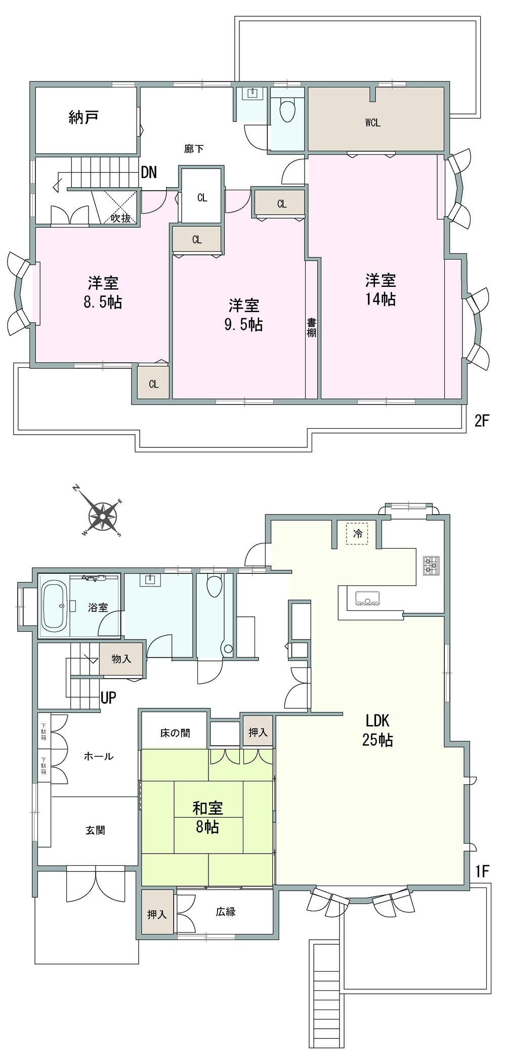 Floor plan. 43,600,000 yen, 4LDK, Land area 205.65 sq m , Building area 212.94 sq m