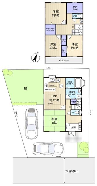 Floor plan. 19,800,000 yen, 4LDK+S, Land area 208.76 sq m , Building area 115.92 sq m spacious bathroom ・ Wash room space. Storage is also enhanced