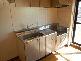 Kitchen. Gas stove, please be prepared by your tenants.