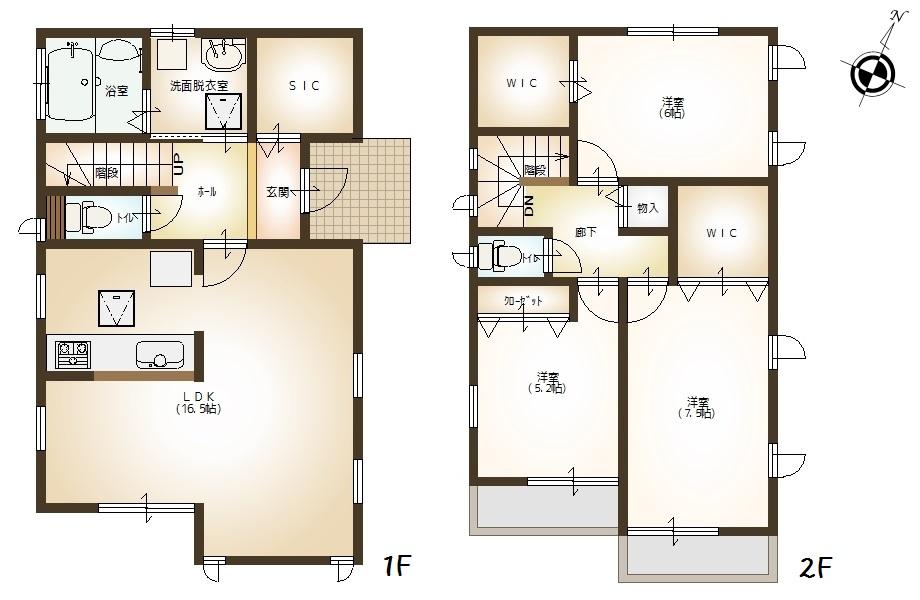 Floor plan. (A Building), Price 29,800,000 yen, 3LDK, Land area 98.07 sq m , Building area 92.74 sq m