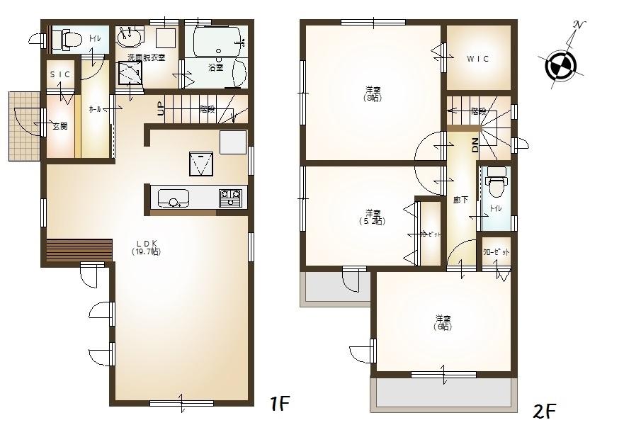 Floor plan. (B Building), Price 29,800,000 yen, 3LDK, Land area 98.06 sq m , Building area 92.73 sq m