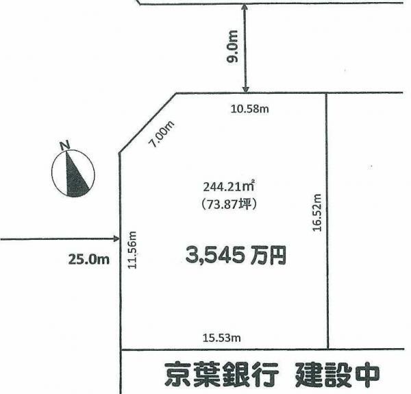Compartment figure. Land price 35,450,000 yen, Land area 244.21 sq m