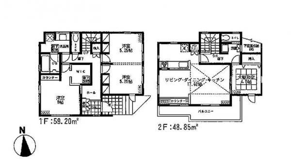 Floor plan. 29,700,000 yen, 4LDK, Land area 130.51 sq m , Building area 108.05 sq m