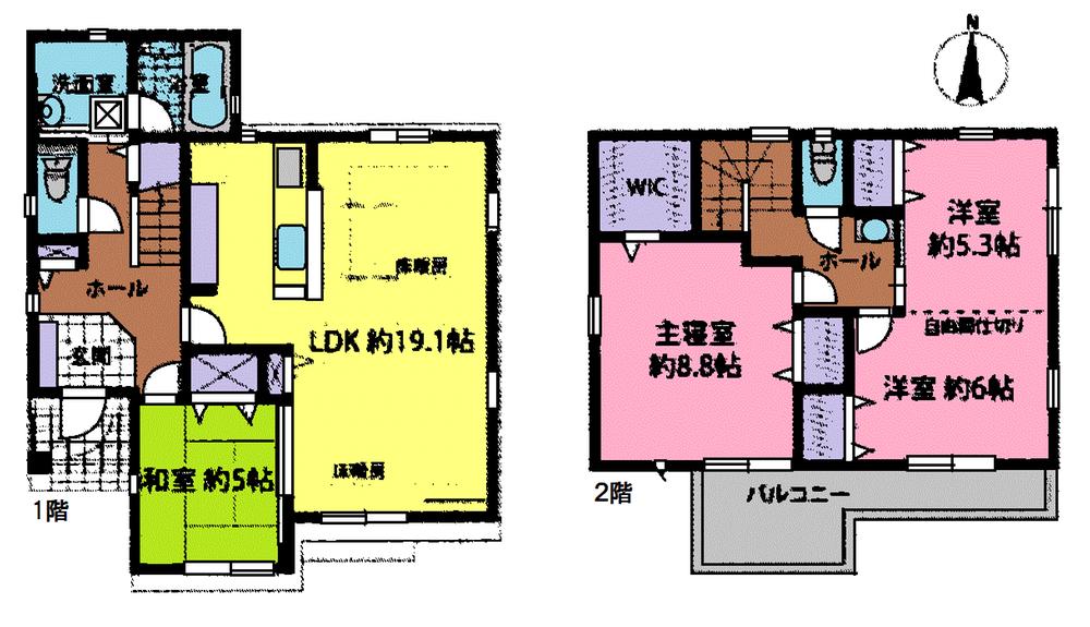 Floor plan. (39 Building), Price 28.8 million yen, 4LDK+S, Land area 149.95 sq m , Building area 109.3 sq m