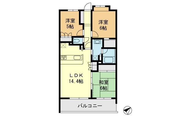 Floor plan. 3LDK, Price 25,800,000 yen, Occupied area 70.26 sq m , Balcony area 11.7 sq m