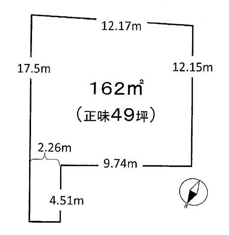 Compartment figure. Land price 15.8 million yen, Land area 162 sq m