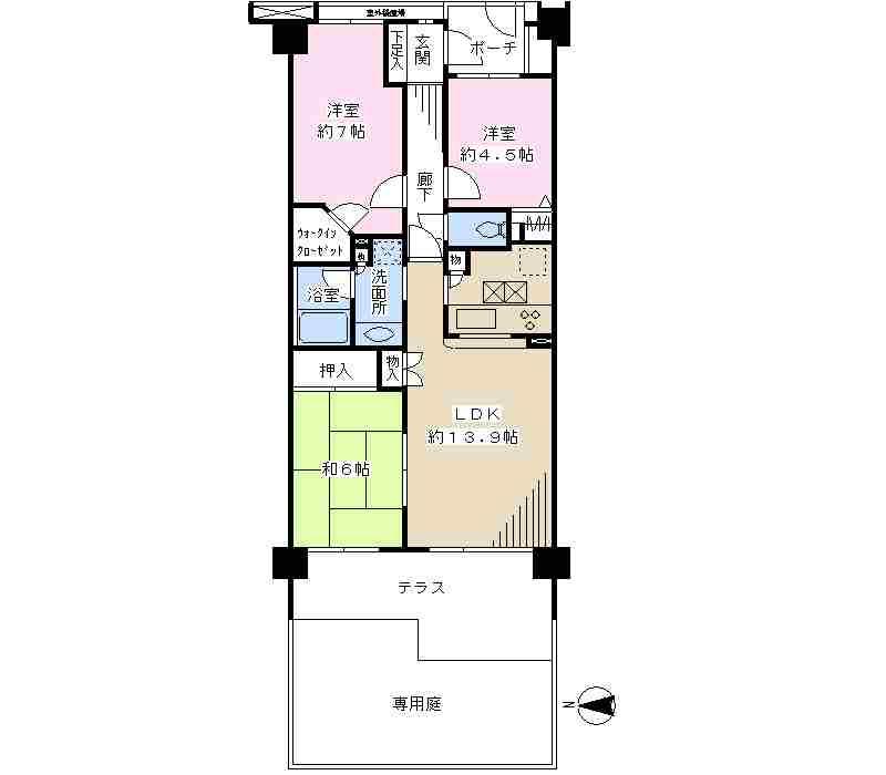 Floor plan. 3LDK, Price 19,800,000 yen, Occupied area 69.21 sq m