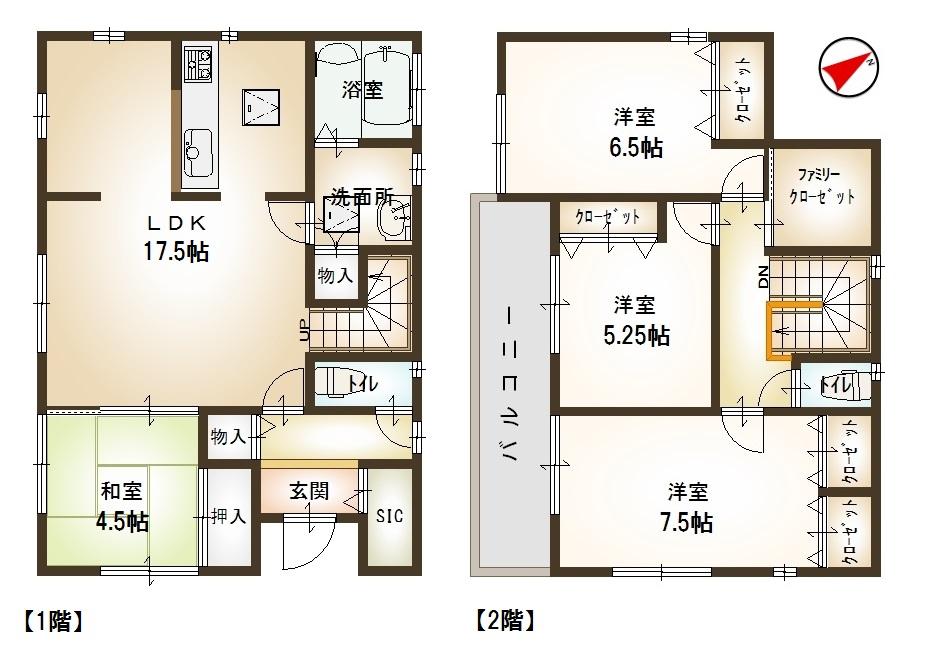 Floor plan. (A Building), Price 29,800,000 yen, 4LDK+2S, Land area 179.09 sq m , Building area 105.25 sq m