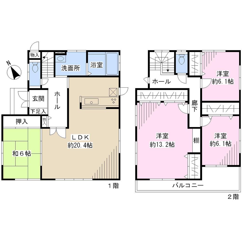 Floor plan. 34,800,000 yen, 4LDK, Land area 158.24 sq m , Building area 127.51 sq m