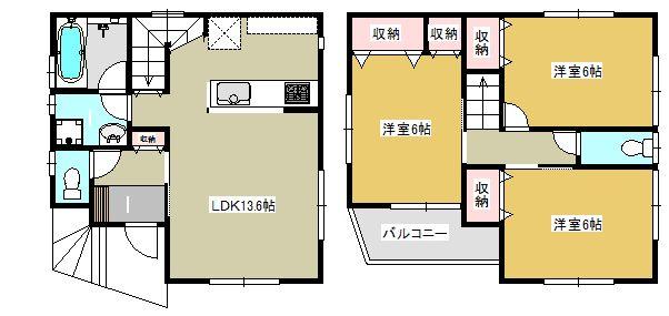 Building plan example (floor plan). Building plan example Building price 13.5 million yen, Building area 75.53 sq m