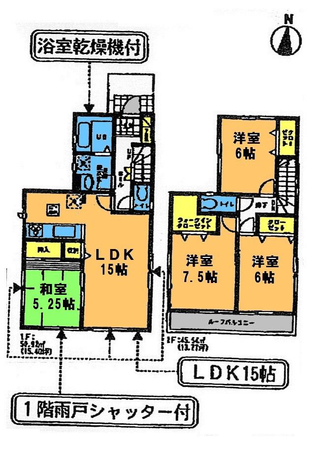 Floor plan. 30,800,000 yen, 4LDK, Land area 115.07 sq m , Building area 96.46 sq m 2 Building Floor