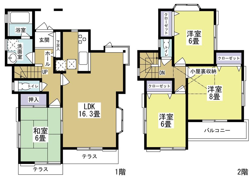Floor plan. 22,800,000 yen, 4LDK, Land area 135.29 sq m , Building area 100.6 sq m floor plan