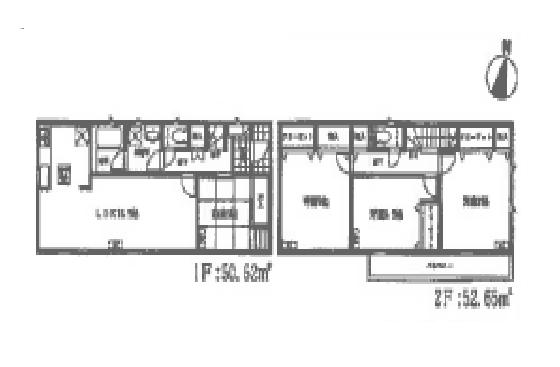 Floor plan. (1 Building), Price 26,800,000 yen, 3LDK, Land area 148.01 sq m , Building area 103.27 sq m