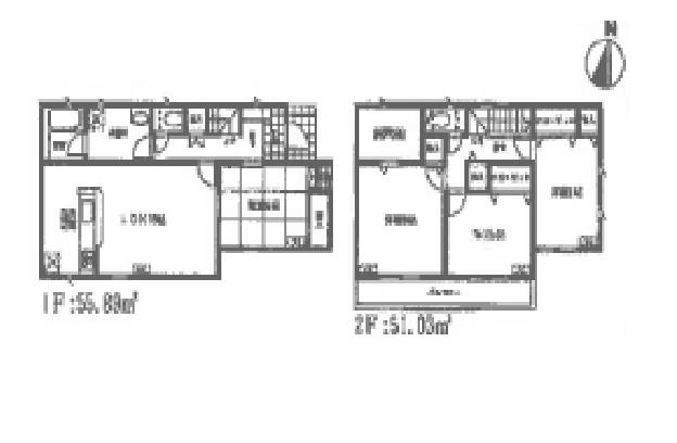 Floor plan. (Building 2), Price 27,800,000 yen, 4LDK, Land area 148.02 sq m , Building area 106.92 sq m