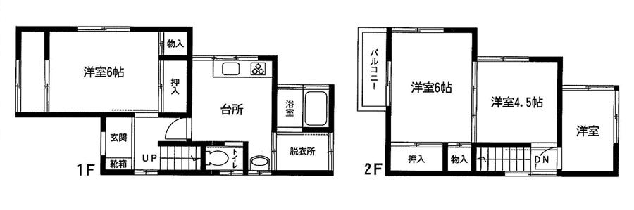 Floor plan. 8.9 million yen, 4DK, Land area 77.45 sq m , Building area 54.64 sq m