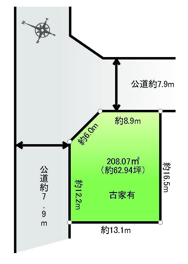 Compartment figure. Land price 18,800,000 yen, Land area 208.07 sq m