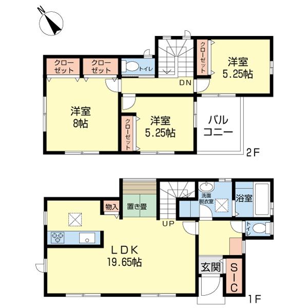 Floor plan. 31,800,000 yen, 3LDK, Land area 125.74 sq m , Building area 96.05 sq m