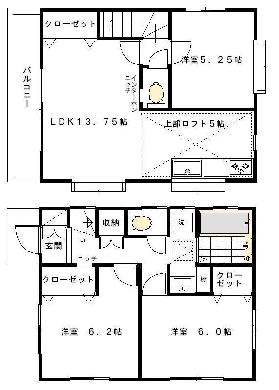 Floor plan. 19,800,000 yen, 3LDK + S (storeroom), Land area 77.95 sq m , Building area 74.52 sq m Floor