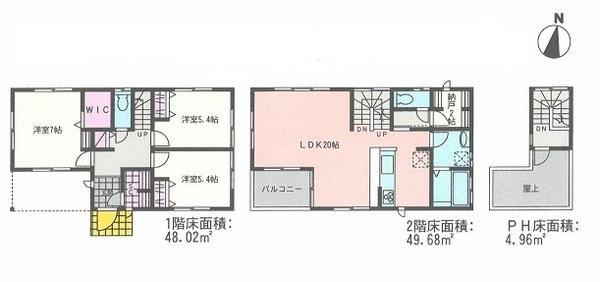 Floor plan. 29.4 million yen, 3LDK, Land area 136.21 sq m , Building area 102.66 sq m