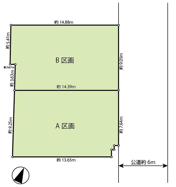 Compartment figure. Land price 22,150,000 yen, Vertical easy shaping areas of land area 133.01 sq m plan