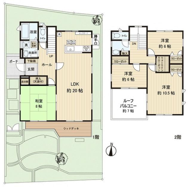 Floor plan. 49,500,000 yen, 4LDK, Land area 174.64 sq m , Also there is vanity in the building area 125.03 sq m 2 floor