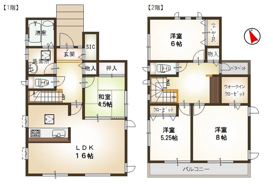 Floor plan. (A Building), Price 32,800,000 yen, 4LDK+2S, Land area 132.03 sq m , Building area 105.99 sq m