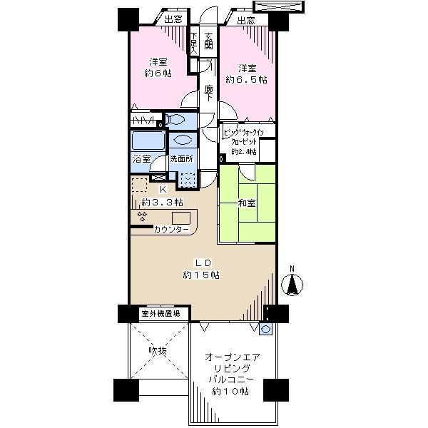 Floor plan. 3LDK, Price 20.8 million yen, Occupied area 78.15 sq m , Balcony area 16.26 sq m