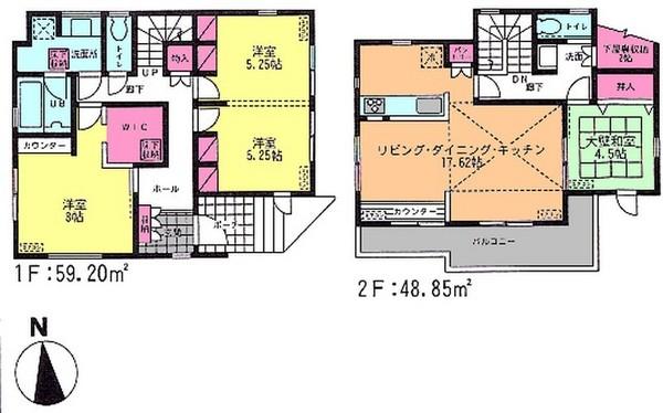 Floor plan. (4 Building), Price 29,700,000 yen, 4LDK+S, Land area 130.51 sq m , Building area 108.05 sq m