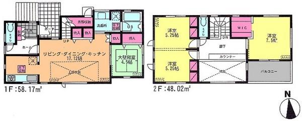 Floor plan. (7 Building), Price 29,700,000 yen, 4LDK, Land area 129.32 sq m , Building area 106.19 sq m