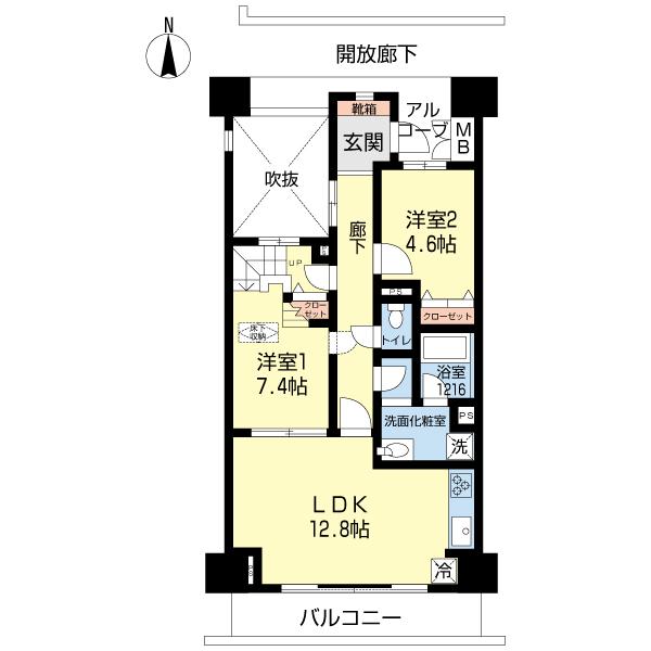 Floor plan. 2LDK, Price 20.8 million yen, Occupied area 60.42 sq m , Balcony area 8.49 sq m special specifications [The ・ Cube]