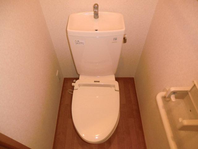 Toilet. Warm even in winter in heating toilet seat