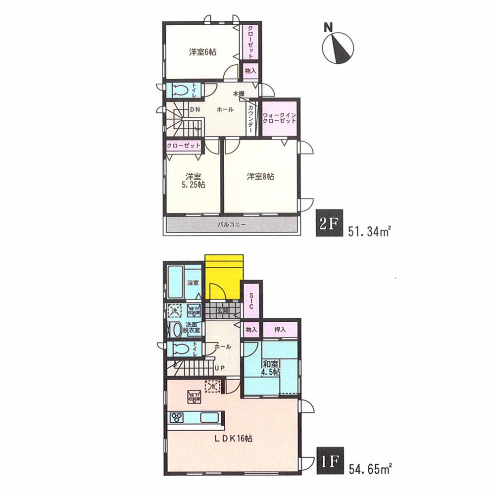 Floor plan. (A Building), Price 32,800,000 yen, 4LDK+S, Land area 132.03 sq m , Building area 105.99 sq m