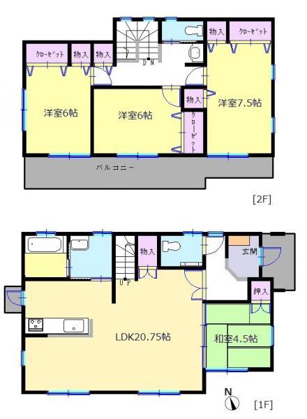 Floor plan. 21.5 million yen, 4LDK, Land area 246 sq m , Building area 111.79 sq m