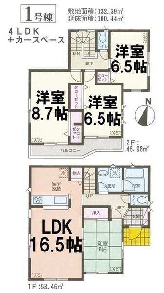 Floor plan. 21,800,000 yen, 4LDK, Land area 132.59 sq m , Building area 100.44 sq m