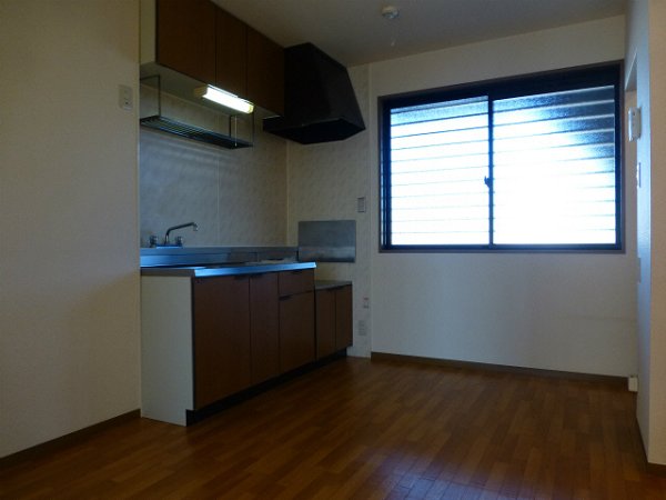 Living and room. There is a ventilation window kitchen