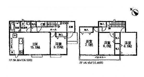 Floor plan. 24,800,000 yen, 4LDK, Land area 185.46 sq m , Building area 100.6 sq m floor plan