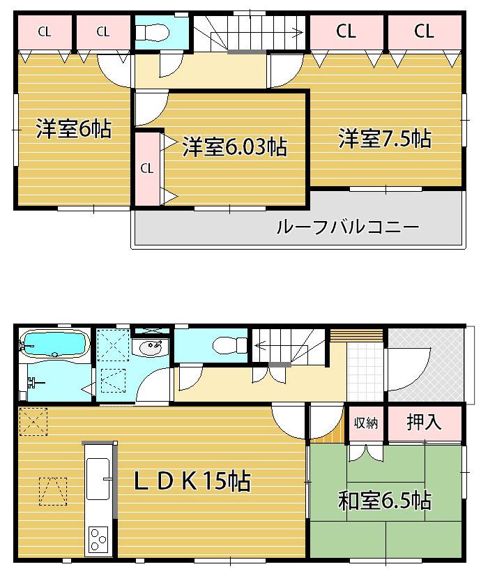 Floor plan. (Building 2), Price 16,900,000 yen, 4LDK, Land area 155.08 sq m , Building area 99.77 sq m