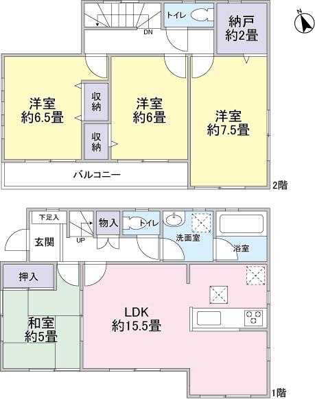 Floor plan. 16.6 million yen, 4LDK, Land area 151.38 sq m , Building area 95.58 sq m floor plan